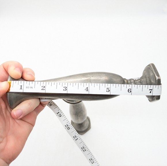 Vintage Pewter silver bud vases set of two - Picture 5 of 5